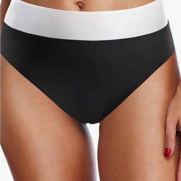 2/$30 Women High Waisted Bikini Bottoms Full Coverage Tummy Control Size M. NWOT - Picture 1 of 8